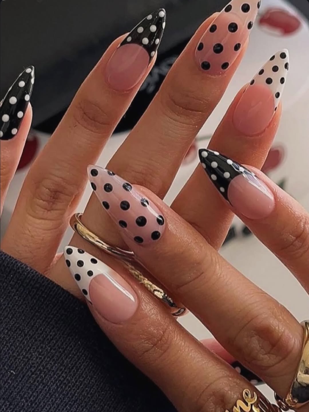 Polka dot nail art