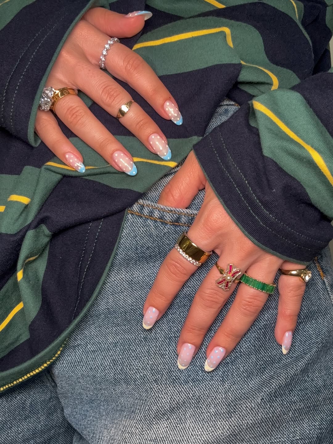 Light blue nails detail
